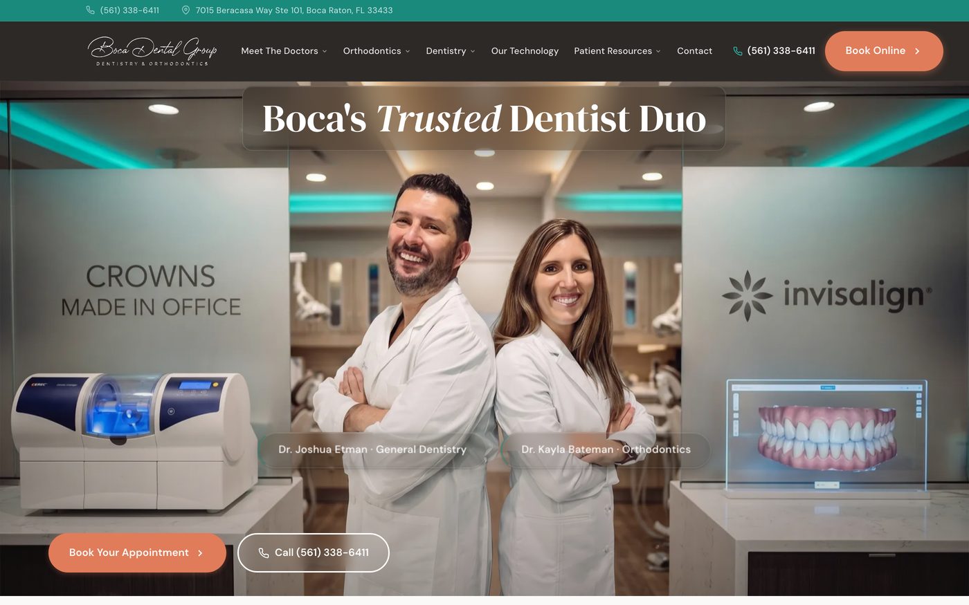 Boca Dental Group website, a sample build by High Leverage Websites